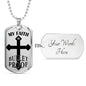 Bulletproof Faith Ephesians Necklace Stainless Steel or 18k Gold Dog Tag 24" Chain - Express Your Love Gifts
