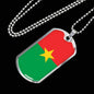 Burkina Faso Flag Necklace Burkina Faso Flag Stainless Steel or 18k Gold Dog Tag 24" - Express Your Love Gifts