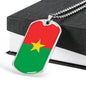 Burkina Faso Flag Necklace Burkina Faso Flag Stainless Steel or 18k Gold Dog Tag 24" - Express Your Love Gifts