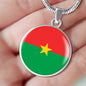 Burkina Faso Flag Necklace Burkina Flag Stainless Steel or 18k Gold 18-22" - Express Your Love Gifts