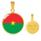 Burkina Faso Flag Necklace Burkina Flag Stainless Steel or 18k Gold 18-22" - Express Your Love Gifts