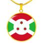Burundi Flag Necklace Burundi Flag Stainless Steel or 18k Gold 18-22" - Express Your Love Gifts