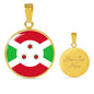 Burundi Flag Necklace Burundi Flag Stainless Steel or 18k Gold 18-22" - Express Your Love Gifts