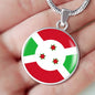 Burundi Flag Necklace Burundi Flag Stainless Steel or 18k Gold 18-22" - Express Your Love Gifts