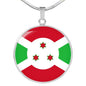 Burundi Flag Necklace Burundi Flag Stainless Steel or 18k Gold 18-22" - Express Your Love Gifts