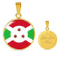 Burundi Flag Necklace Burundi Flag Stainless Steel or 18k Gold 18-22" - Express Your Love Gifts