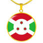 Burundi Flag Necklace Burundi Flag Stainless Steel or 18k Gold 18-22" - Express Your Love Gifts