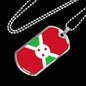 Burundi Flag Necklace Burundi Flag Stainless Steel or 18k Gold Dog Tag 24" - Express Your Love Gifts