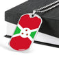 Burundi Flag Necklace Burundi Flag Stainless Steel or 18k Gold Dog Tag 24" - Express Your Love Gifts