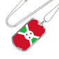 Burundi Flag Necklace Burundi Flag Stainless Steel or 18k Gold Dog Tag 24" - Express Your Love Gifts
