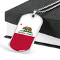 California Flag Pendant Stainless Steel or 18k Gold Dog Tag Necklace 24" Chain - Express Your Love Gifts