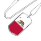 California Flag Pendant Stainless Steel or 18k Gold Dog Tag Necklace 24" Chain - Express Your Love Gifts