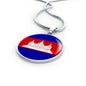 Cambodia Flag Necklace Cambodia Flag Stainless Steel or 18k Gold 18-22" - Express Your Love Gifts