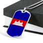 Cambodia Flag Necklace Cambodia Flag Stainless Steel or 18k Gold Dog Tag 24" - Express Your Love Gifts