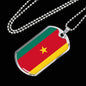 Cameroon Flag Necklace Cameroon Flag Stainless Steel or 18k Gold Dog Tag 24" - Express Your Love Gifts