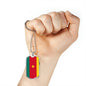 Cameroon Flag Necklace Cameroon Flag Stainless Steel or 18k Gold Dog Tag 24" - Express Your Love Gifts