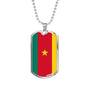Cameroon Flag Necklace Cameroon Flag Stainless Steel or 18k Gold Dog Tag 24" - Express Your Love Gifts