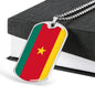 Cameroon Flag Necklace Cameroon Flag Stainless Steel or 18k Gold Dog Tag 24" - Express Your Love Gifts