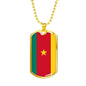 Cameroon Flag Necklace Cameroon Flag Stainless Steel or 18k Gold Dog Tag 24" - Express Your Love Gifts