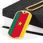 Cameroon Flag Necklace Cameroon Flag Stainless Steel or 18k Gold Dog Tag 24" - Express Your Love Gifts