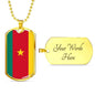 Cameroon Flag Necklace Cameroon Flag Stainless Steel or 18k Gold Dog Tag 24" - Express Your Love Gifts