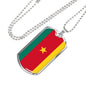 Cameroon Flag Necklace Cameroon Flag Stainless Steel or 18k Gold Dog Tag 24" - Express Your Love Gifts