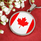 Canada Flag Necklace Canada Flag Stainless Steel or 18k Gold 18-22" - Express Your Love Gifts