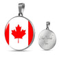 Canada Flag Necklace Canada Flag Stainless Steel or 18k Gold 18-22" - Express Your Love Gifts