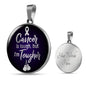 Cancer Awareness Necklace Tougher Circle Necklace Stainless Steel or 18k Gold 18-22" - Express Your Love Gifts
