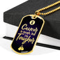 Cancer Awareness Necklace Tougher Than Stainless Steel or 18k Gold Dog Tag 24" - Express Your Love Gifts