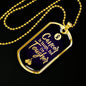 Cancer Awareness Necklace Tougher Than Stainless Steel or 18k Gold Dog Tag 24" - Express Your Love Gifts