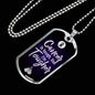Cancer Awareness Necklace Tougher Than Stainless Steel or 18k Gold Dog Tag 24" - Express Your Love Gifts