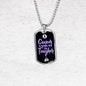 Cancer Awareness Necklace Tougher Than Stainless Steel or 18k Gold Dog Tag 24" - Express Your Love Gifts