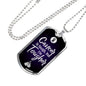 Cancer Awareness Necklace Tougher Than Stainless Steel or 18k Gold Dog Tag 24" - Express Your Love Gifts