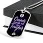 Cancer Awareness Necklace Tougher Than Stainless Steel or 18k Gold Dog Tag 24" - Express Your Love Gifts