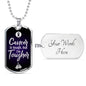 Cancer Awareness Necklace Tougher Than Stainless Steel or 18k Gold Dog Tag 24" - Express Your Love Gifts