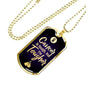Cancer Awareness Necklace Tougher Than Stainless Steel or 18k Gold Dog Tag 24" - Express Your Love Gifts
