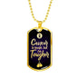 Cancer Awareness Necklace Tougher Than Stainless Steel or 18k Gold Dog Tag 24" - Express Your Love Gifts