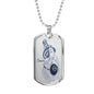 Cancer Constellation Horoscope Zodiac Dog Tag Stainless Steel or 18k Gold 24" Chain - Express Your Love Gifts