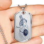 Cancer Constellation Horoscope Zodiac Dog Tag Stainless Steel or 18k Gold 24" Chain - Express Your Love Gifts