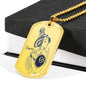 Cancer Constellation Horoscope Zodiac Dog Tag Stainless Steel or 18k Gold 24" Chain - Express Your Love Gifts