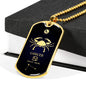 Cancer Constellation Horoscope Zodiac Necklace 18k Gold Stainless Steel Dog Tag 24"-Express Your Love Gifts