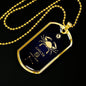 Cancer Constellation Horoscope Zodiac Necklace 18k Gold Stainless Steel Dog Tag 24"-Express Your Love Gifts