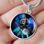 Cancer Purple Galaxy Zodiac Necklace Stainless Steel or 18k Gold Circle Pendant - Express Your Love Gifts