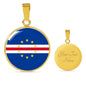 Cape Verde Flag Necklace Cape Verde Flag Stainless Steel or 18k Gold 18-22" - Express Your Love Gifts