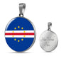 Cape Verde Flag Necklace Cape Verde Flag Stainless Steel or 18k Gold 18-22" - Express Your Love Gifts