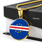 Cape Verde Flag Necklace Cape Verde Flag Stainless Steel or 18k Gold 18-22" - Express Your Love Gifts