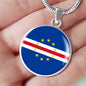 Cape Verde Flag Necklace Cape Verde Flag Stainless Steel or 18k Gold 18-22" - Express Your Love Gifts