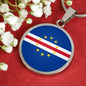 Cape Verde Flag Necklace Cape Verde Flag Stainless Steel or 18k Gold 18-22" - Express Your Love Gifts