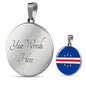 Cape Verde Flag Necklace Cape Verde Flag Stainless Steel or 18k Gold 18-22" - Express Your Love Gifts
